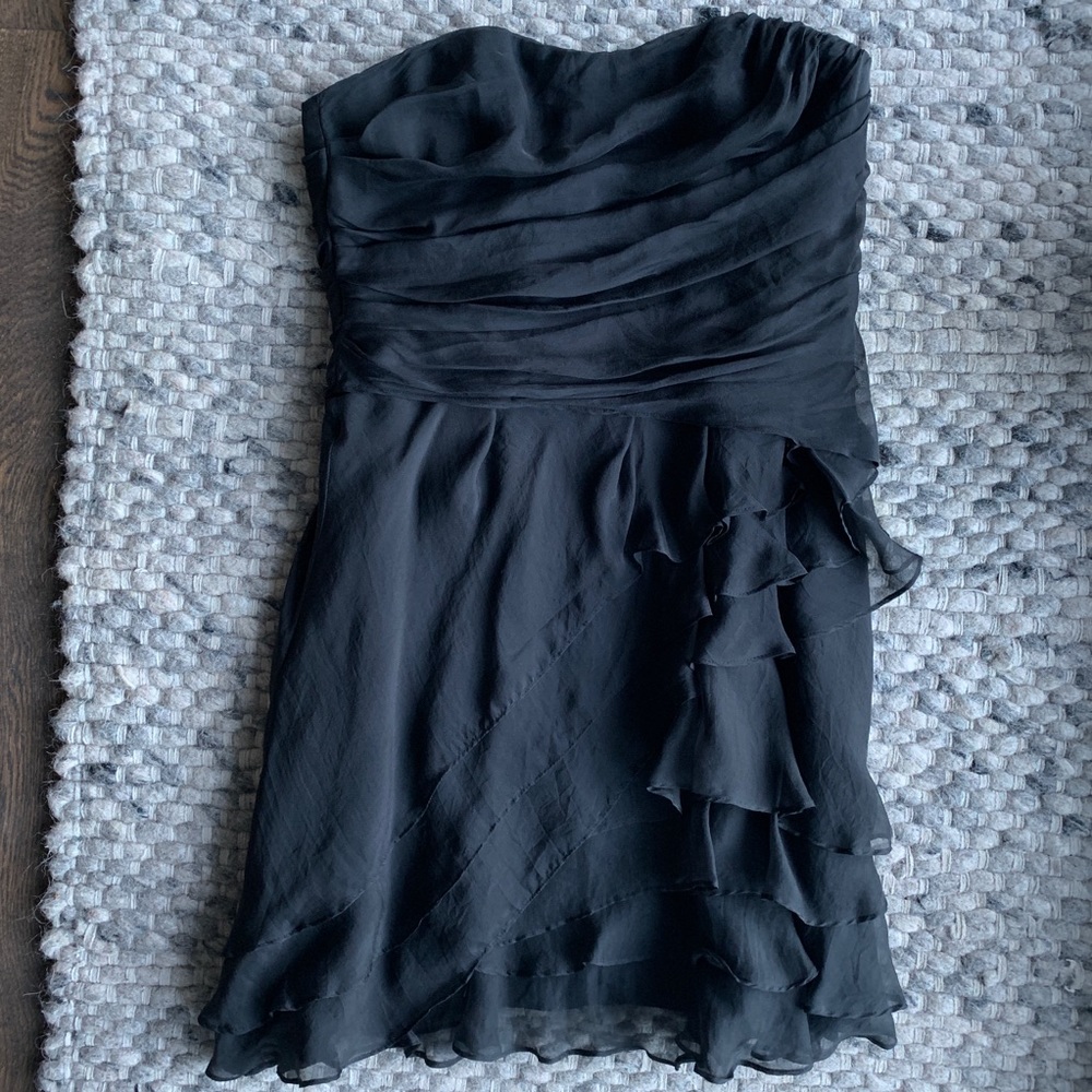 ABS by Allen Schwartz • black silk cocktail dress